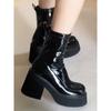 Black French Super High-heeled Martin Boots for Women's 2025 Autumn New Retro Thin and Versatile Popular Thick-heeled Small Short Boots
