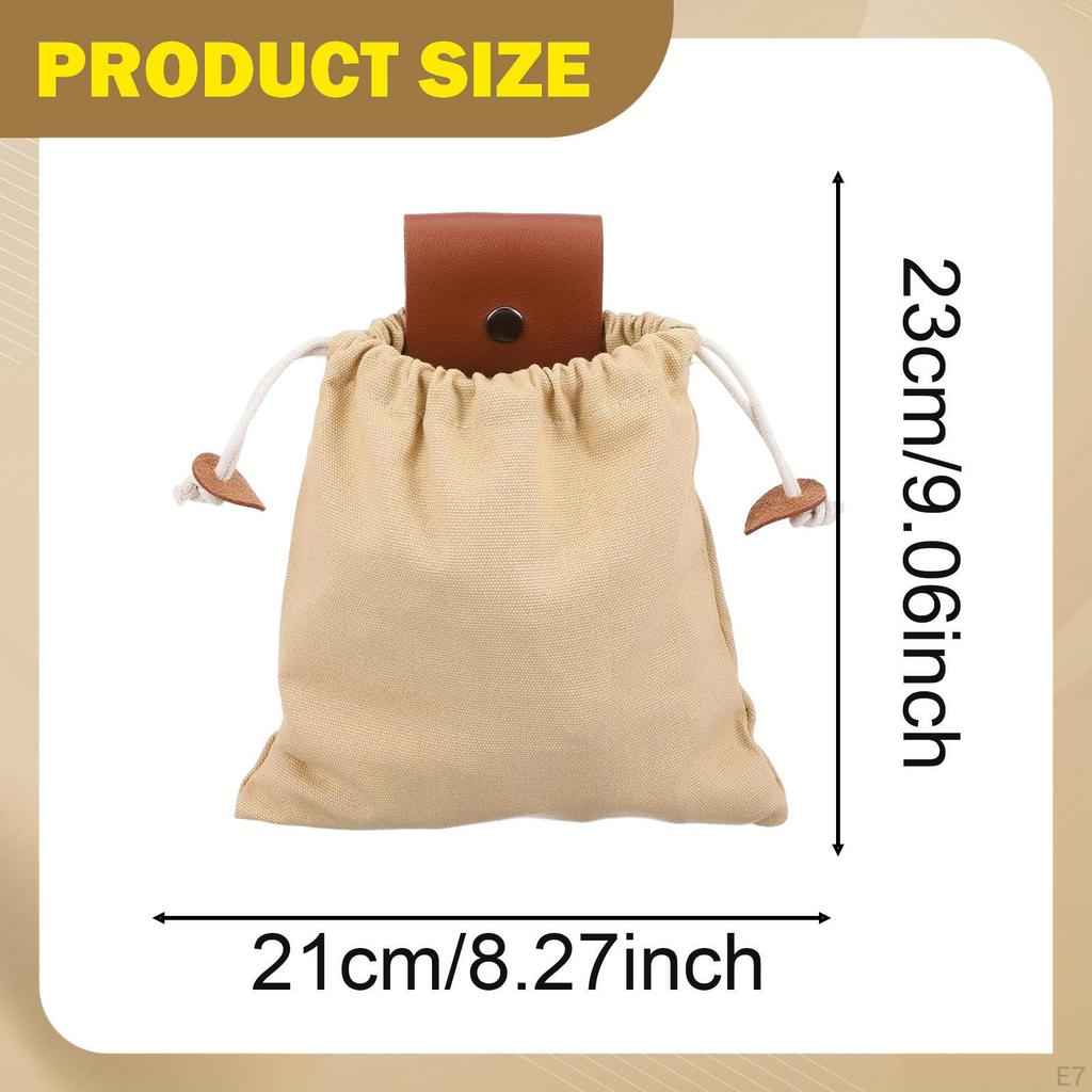 Canvas Drawstring Bag for Fruit Picking, Versatile, Attaches to A Belt, Ideal Picking