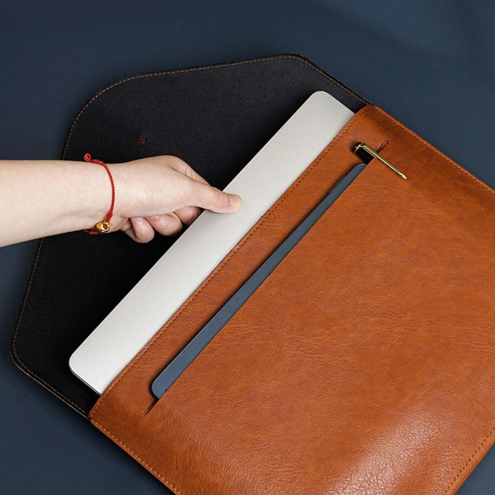 Business File Folder Waterproof Document Handbag Notebook Case Leather A4 Document Bag  Office