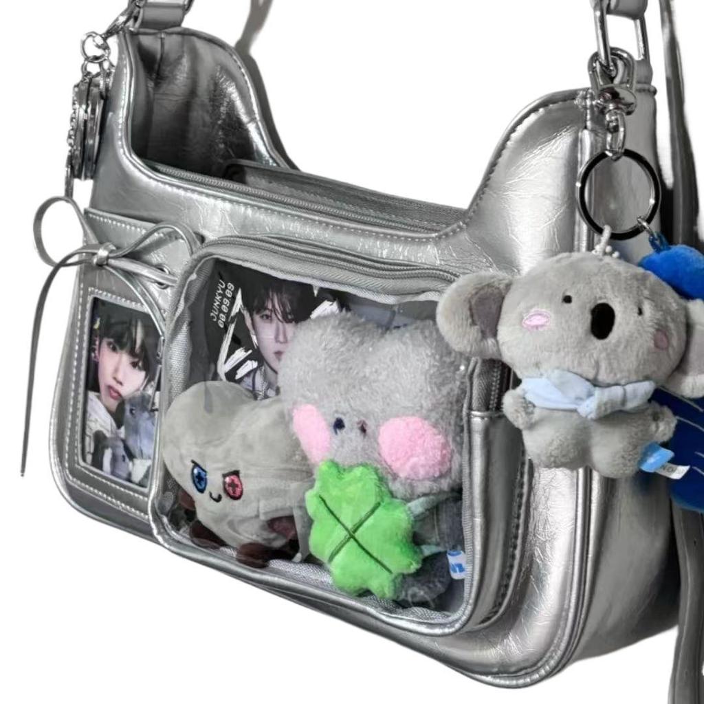 Y2k Harajuku Shoulder Bag Women Korean Transparent Ita Bag School Crossbody Bag Female Japanese Designer Preppy Handbag Purse