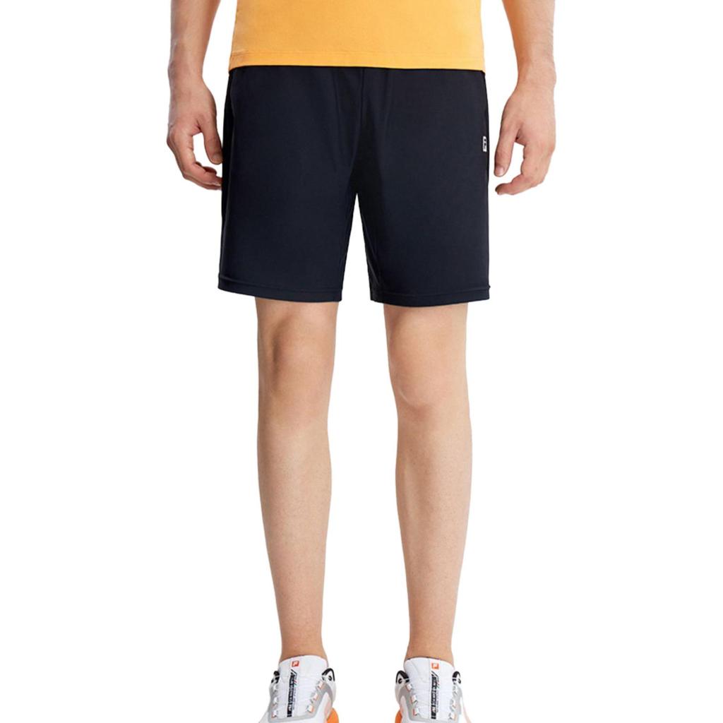 Fila SS23 Markenlogo Print Gerade Beine Hohe Elastizität Mittlere Taille Eng Anliegend Minimalistisch Freizeitshorts Herrenshorts Tiefschwarz A11M321617FBK