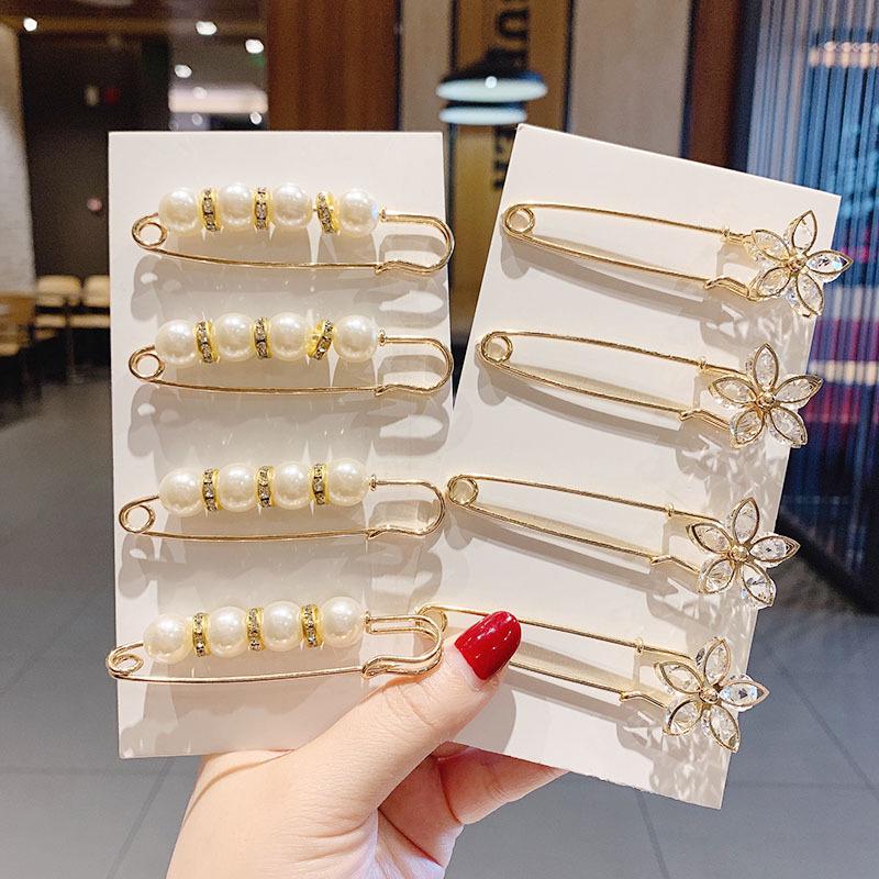 Women's Waist-Tightening Elastic Brooch Pin - Anti-Exposure Buckle for Clothes and Skirts