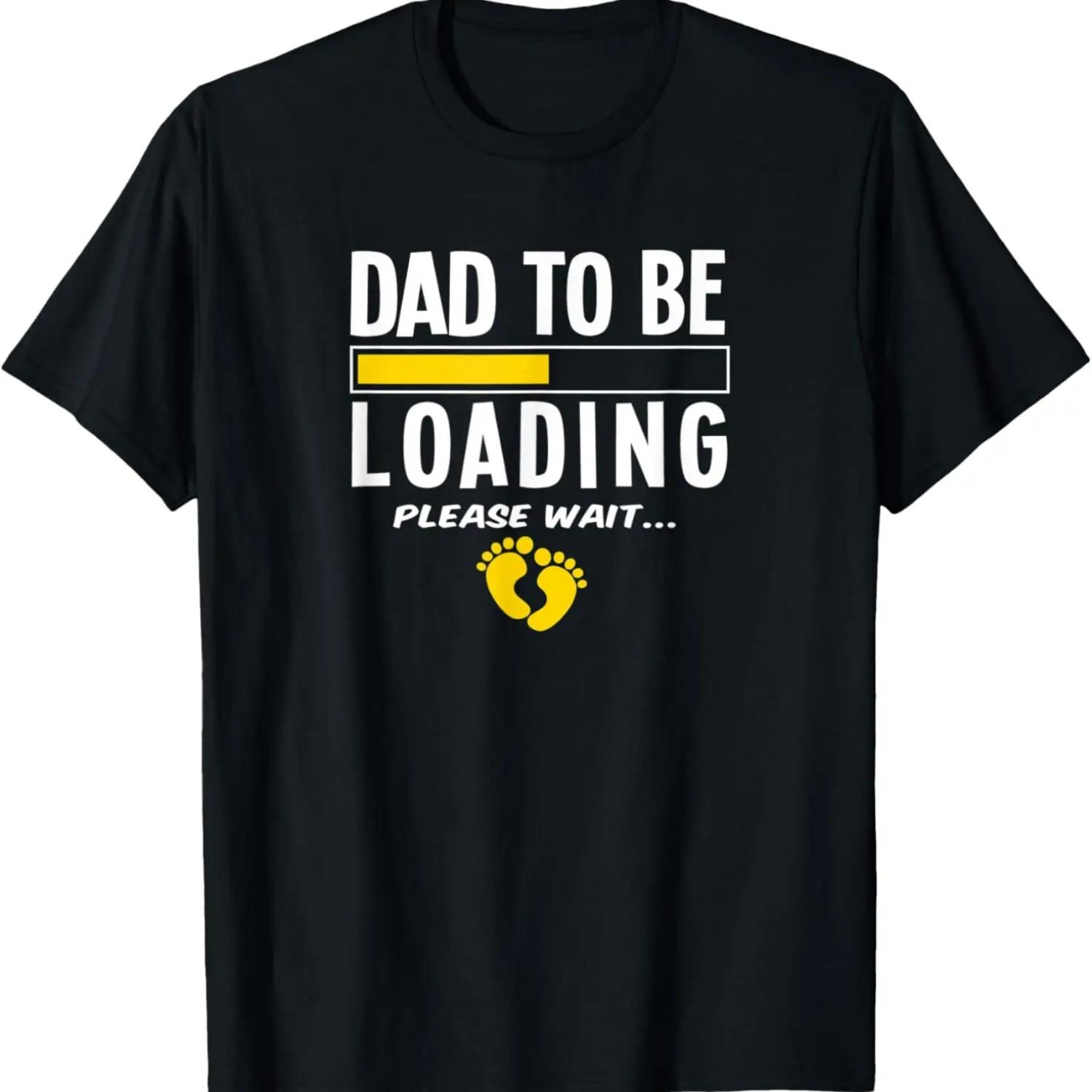 Mens Dad To Be Loading Please Wait Funny Daddy Father T-Shirt S чёрный