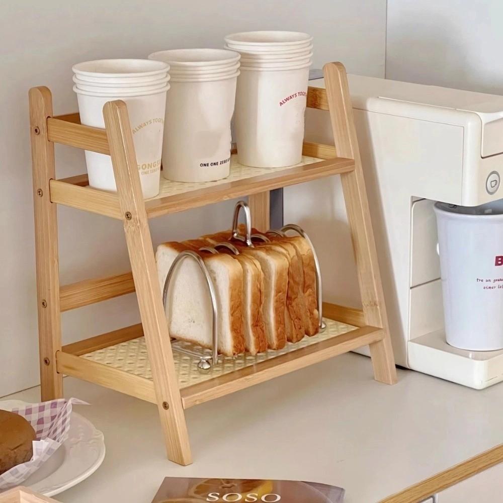Steady Desktop Display Rack Space-saving Kitchen Shelf Wooden Storage Shelf  Household