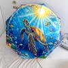 Sea Turtle  Pattern, Automatic Folding Umbrella, Portable and Foldable Design, 8 Ribs, a Christmas or Birthday Gift.