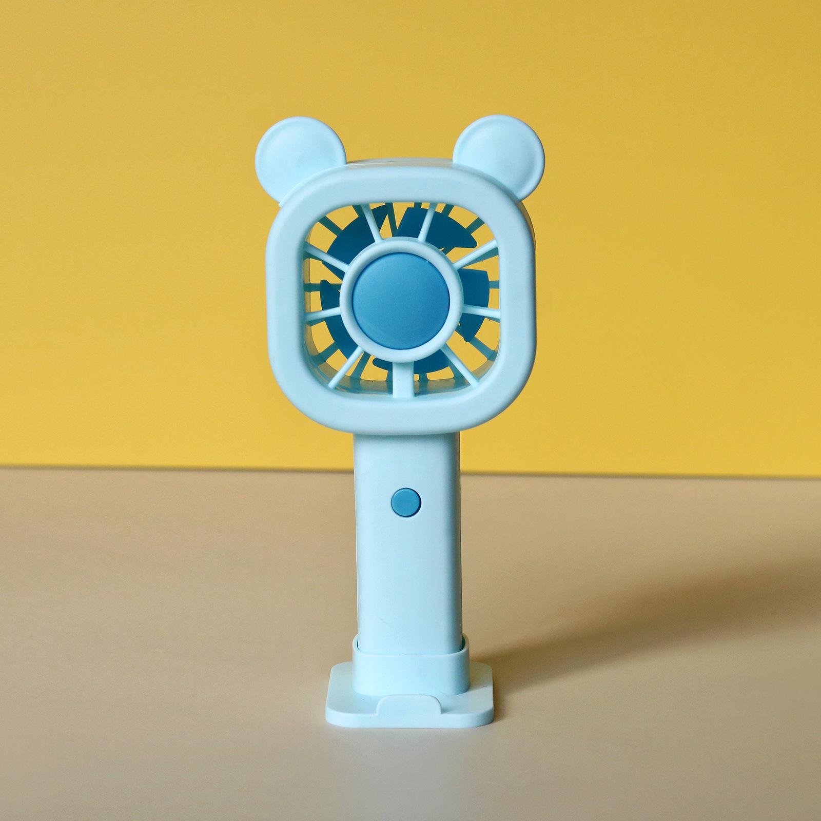 

Mini Handheld Cartoon Crown Bear USB Rechargeable Three-Speed Portable Fan See actual product
