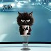 Cute Animal Dashboard Accessories Cat/Dog Car Ornaments, 2D Flat Acrylic Decorations Spring Swaying Ornaments with Self Adhesive Swing Base