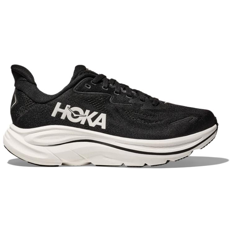 HOKA  Clifton 10 Wide Black White Women Sneakers 1162050-BWHT