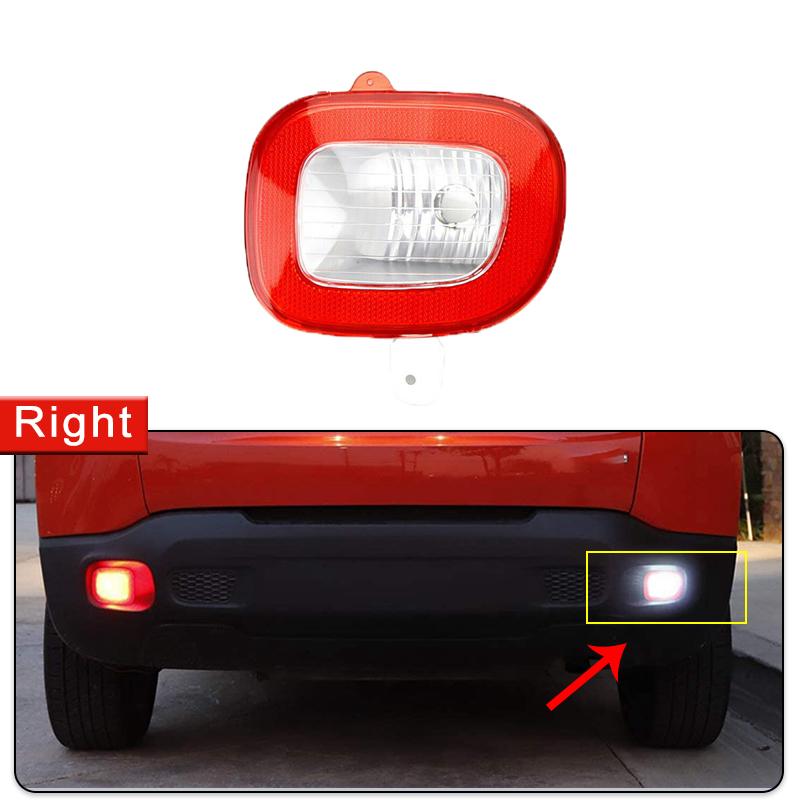 1 or 2 Pcs Rear Bumper Lamp Without for Jeep Renegade 2015-2018 Back Reflector Light Clearance Fog Lamps 68255513AA