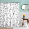 Rideaux de bain animaux dessin animé, housse de baignoire, douche avec crochets