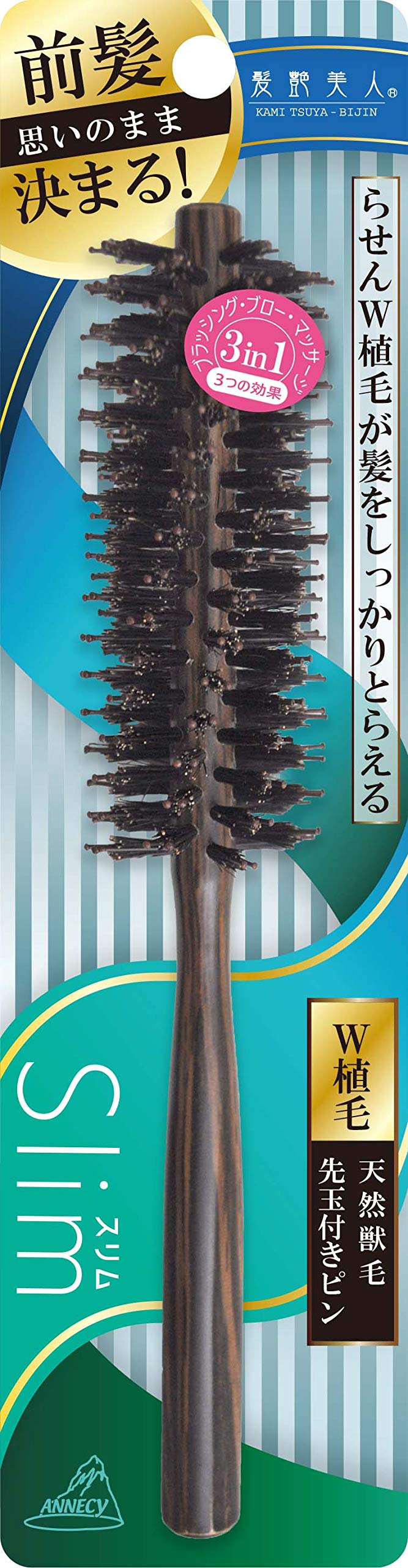 

Anushi Тонкая круглая щетка-ролик для волос и нейлона TK-1103 чёрный