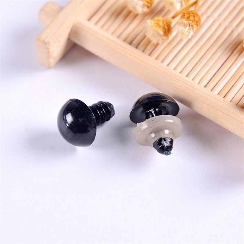100Pcs 6-12Mm Plastic Black Safety Eyes For Tedy Bear Doll Animal Puppet Craft