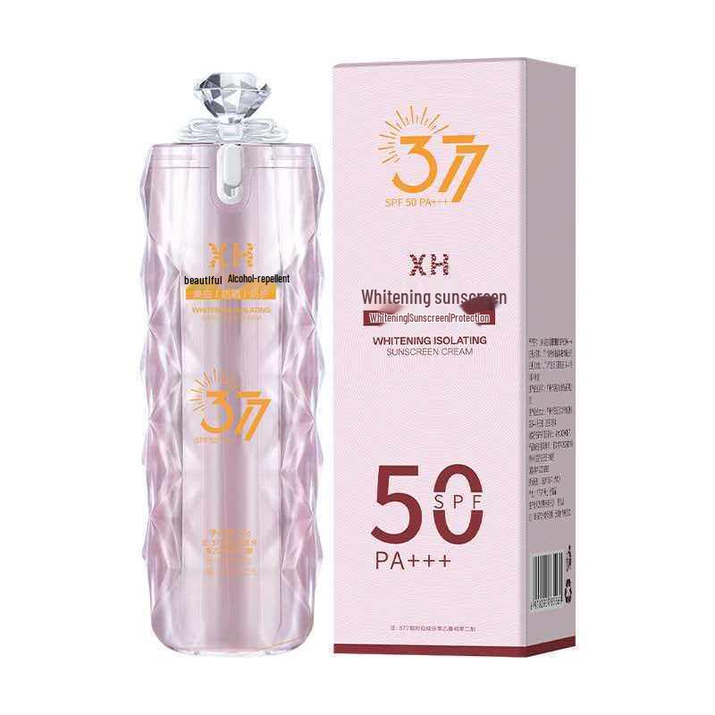 377XH SPF50 PA+++ Whitening Sunscreen: UV Protection, Refreshing, Non-Greasy, Doubles as Primer 30g
