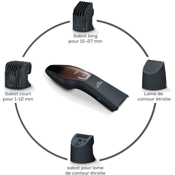 Tondeuse à barbe BEURER HR 4000 avec lame en acier inoxydable revêtue de titane