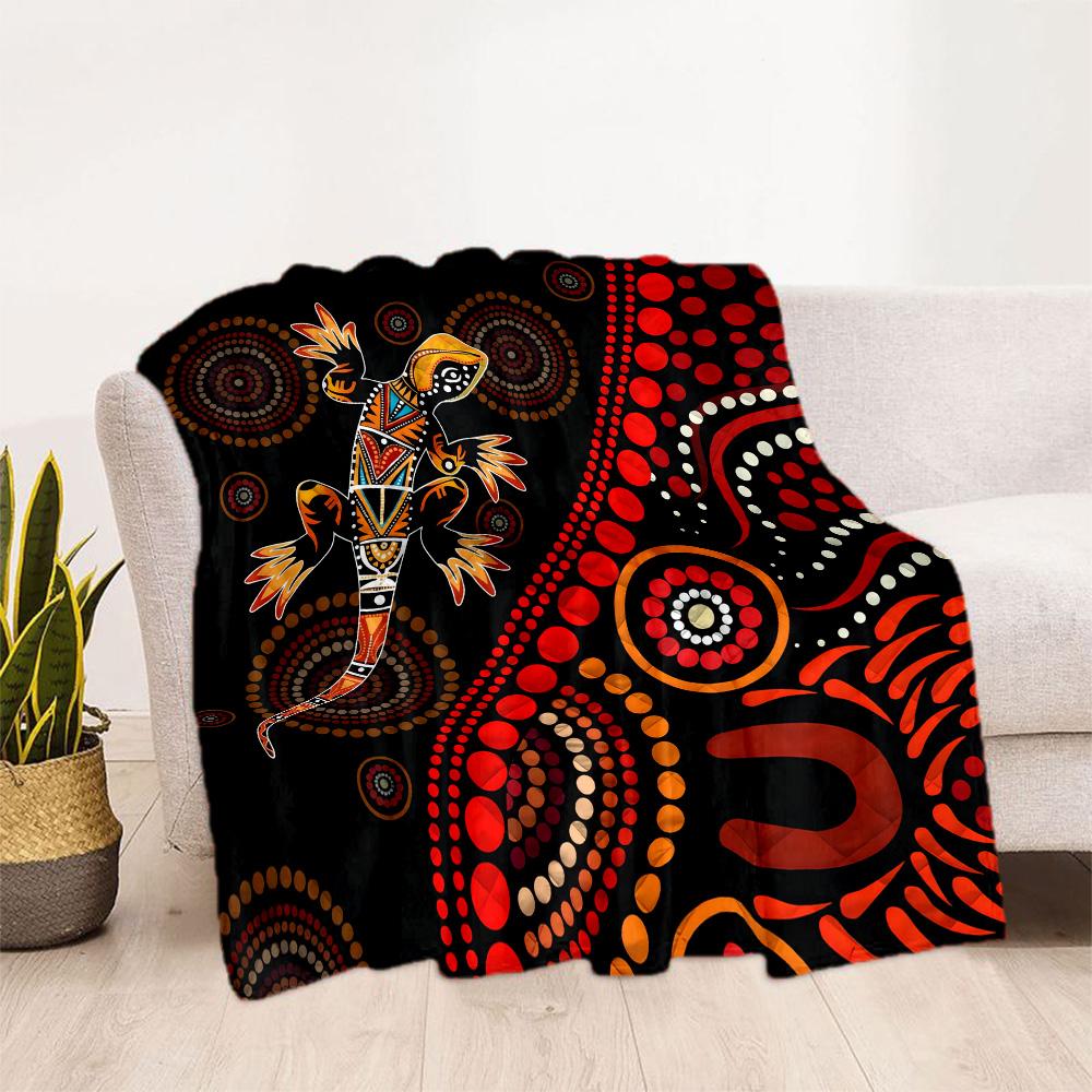 Australian Aboriginal Style 22 Blanket Soft Warm Cozy Perfect for Seaside Couch Picnics All-Season Use Modern Style Birthday Christmas Gift Blanket
