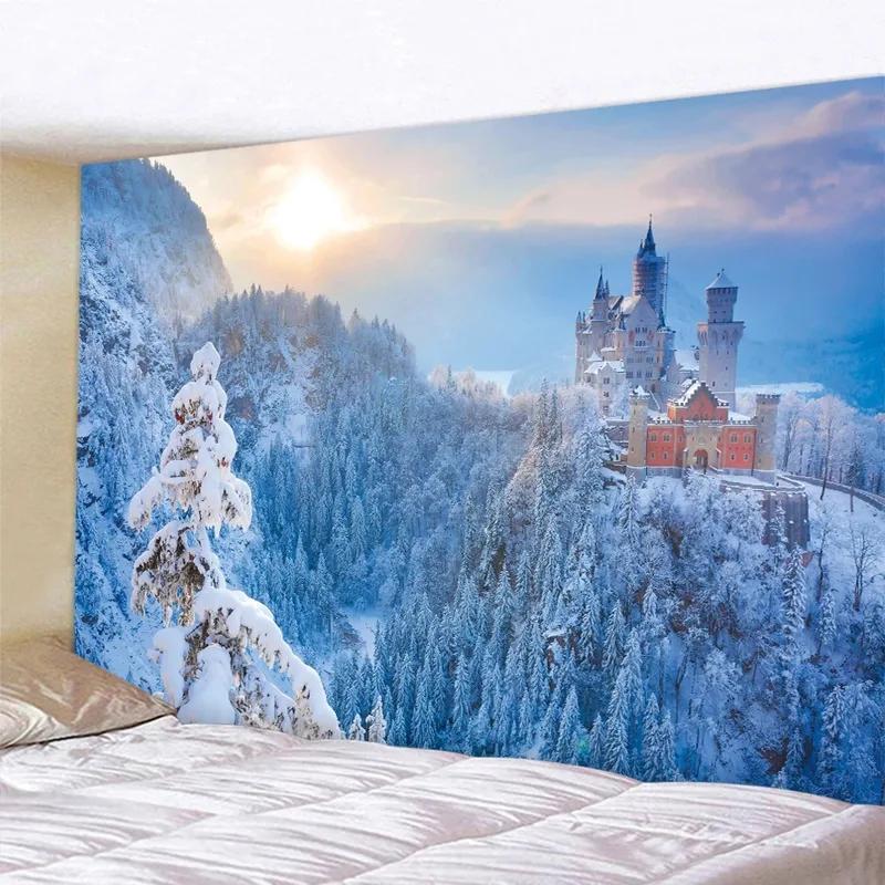 Living Room Bedroom Tapestry Dream Scene Forest Castle Pattern Fashion Home Decoration Tapestry