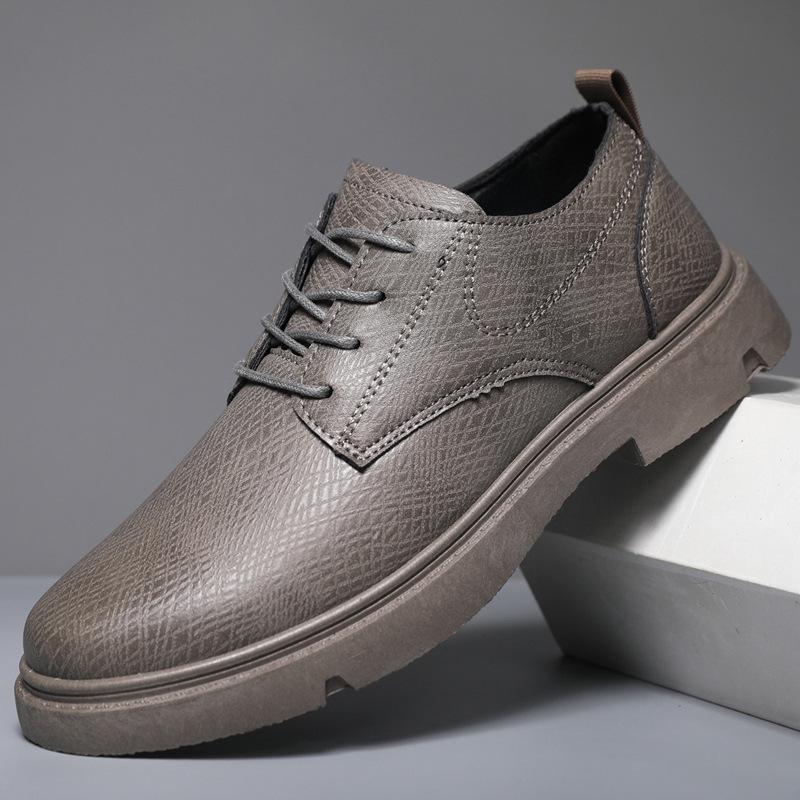 

2025 Новые мужские высококлассные из натуральной кожи в британском стиле дышащие низкие повседневные рабочие туфли 40