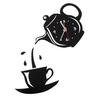 Diy Acrylic Coffee Cup Teapot 3D Wall Clock Decorative Kitchen Wall Clocks Decor