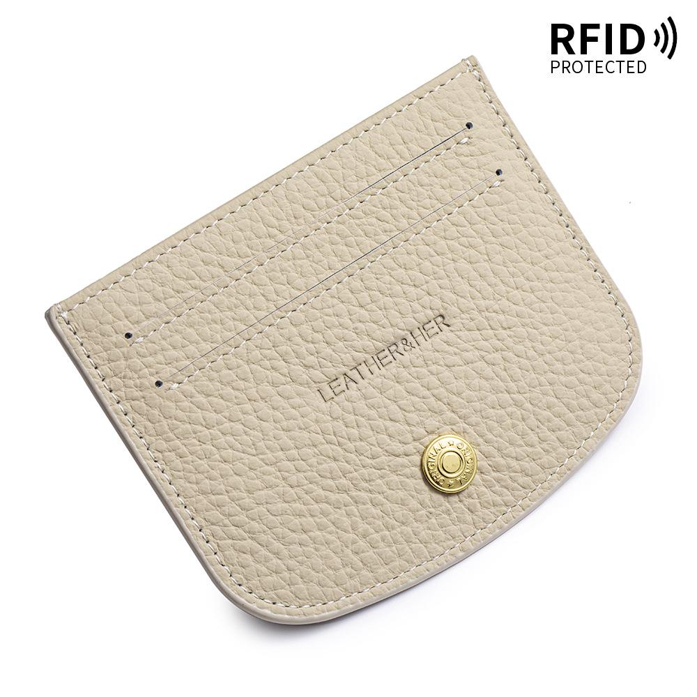 

Новый ультратонкий картхолдер с несколькими отделениями для карт, клипса для карт с RFID-защитой, женский нишевый чехол для водительского удостоверения, кошелек для мелочи. бежевый