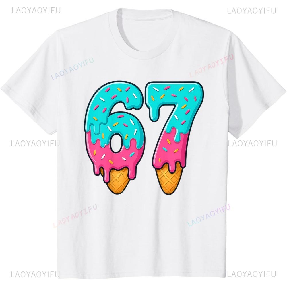 Birthday Ice Cream Number 67 T-shirt XXXL