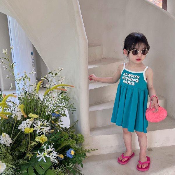 Småbarn Jenter Brevtrykk Utskrift Kjole Strandkjoler Høytidsfestkjoler