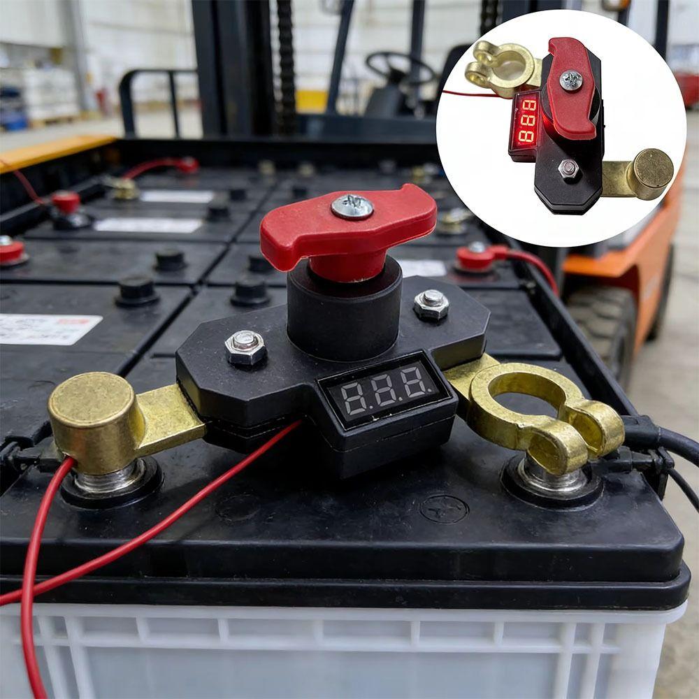 Digital Voltage Display Battery Kill Switch Dual-rotary Switch Battery Power Switch 12V Systems
