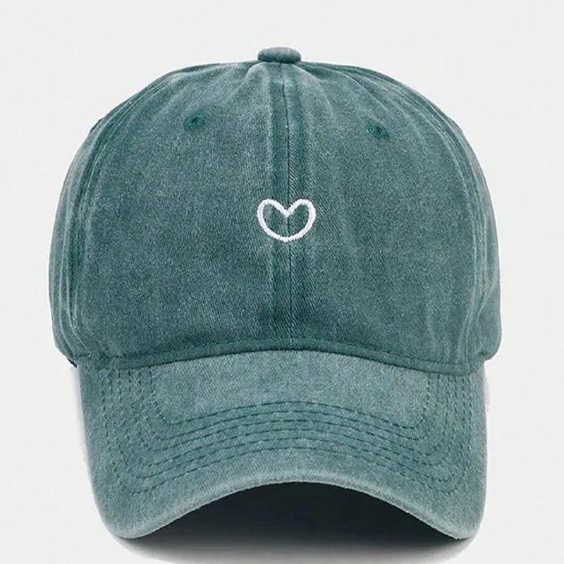 1pc Hand Drawn Heart Hat Women Embroidered Baseball Cap Cute Baseball Hat Adjustable Women Baseball Cap Baseball Cap