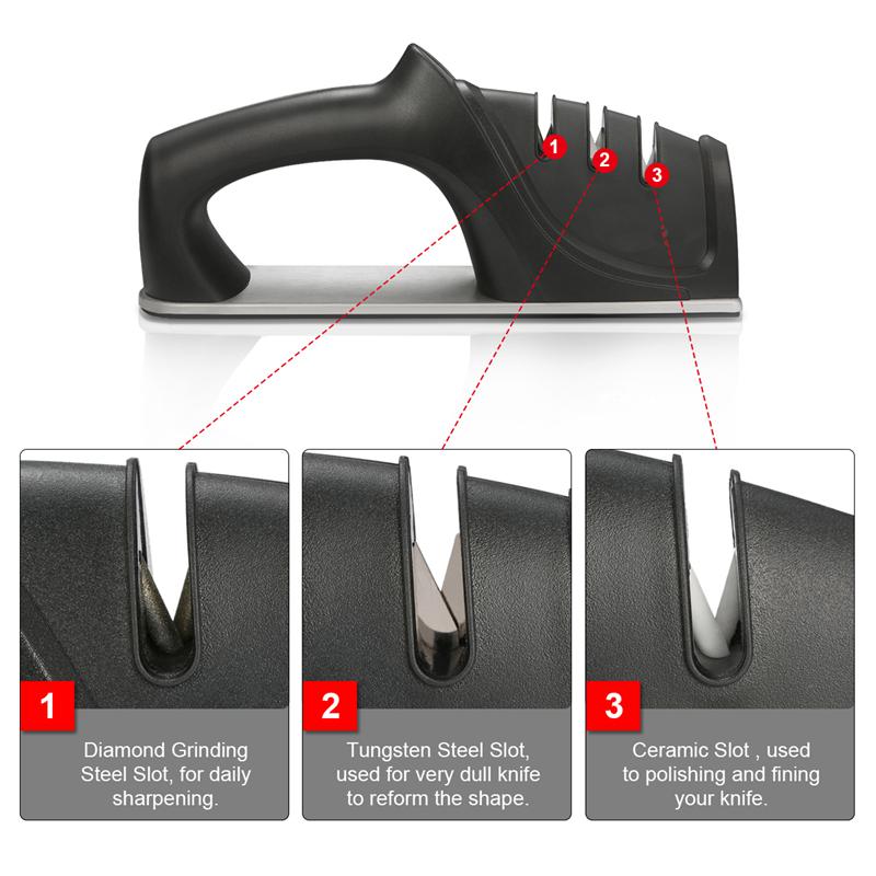 Three Stage Kinfe Sharpen Stoning Grinding Tool Ceramic Diamond