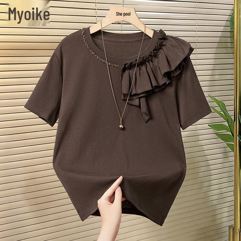 Women s Ruffle Short Sleeve T-shirt L