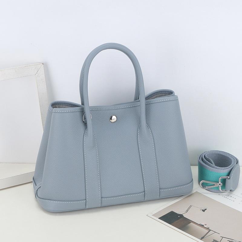 Cross-border Women's Bags New Togo Small Pattern Cowhide Garden Bag Genuine Leather Handbag Wide Shoulder Strap Single Shoulder Crossbody Tote Bag
