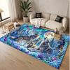 Wolf Theme Soft Crystal Velvet Rug Custom Name & Text Print Non Slip Floor Rug for Bedroom Living Room