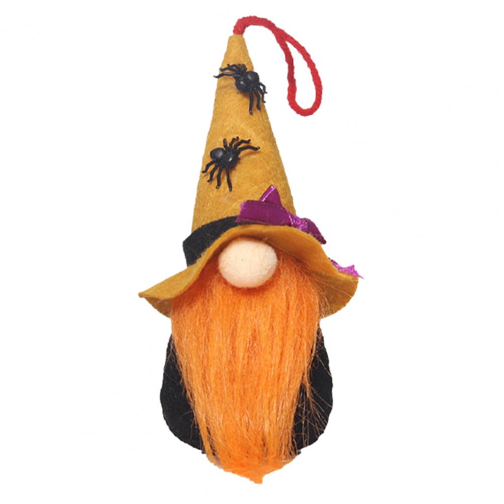 Good Luck Gnome Decoration Halloween Gnome Plush Doll Spooky Halloween Gnome Doll with Bat Pumpkin Black Cat Ornaments for A