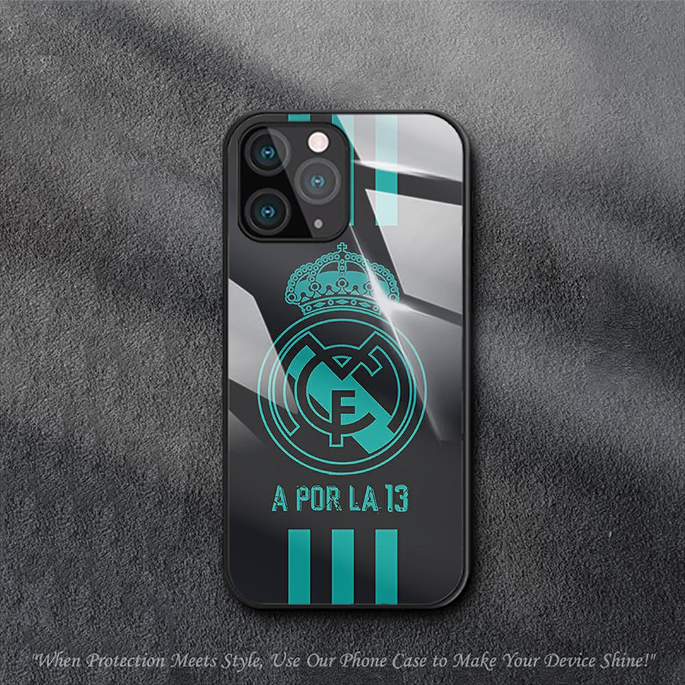Carcasă Real CF Fotbal Club Pentru iPhone Samsung Galaxy Redmi Note S 17 16 15 14 13 20 24 25 54 Pro Max Ultra Fe Air Sticlă Călită Cover