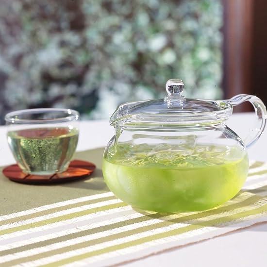 HARIO Chacha Kyusu Maru Heat-Resistant Glass Teapot, Practical Capacity 300ml, CHJMN-30T