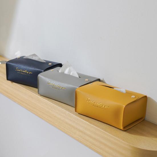 Serviettenbox, hervorragende Verarbeitung, wasserfest, Kunstleder, rechteckig, Kosmetiktuchspender, Organizer, Heimbedarf