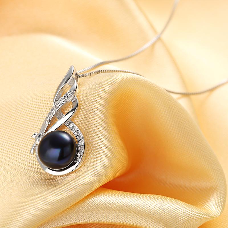 BELLA BOX European And American Steamed Bun Flat Pearl Pearl Bow Pendant Feminine Diamond Zircon Necklace Collarbone Chain Party Accessories