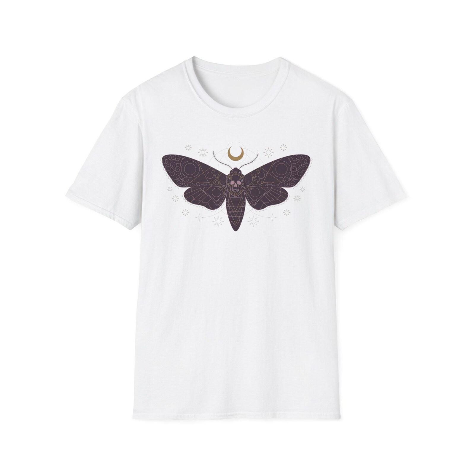 Halloween Moth Skull T-Shirt | Gothic Death s-Head Moth Tee | Crescent Moon Halloween Shirt 3XL