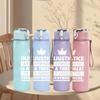1PC Anywhere To Justice Light Text 750ml Color Plastic Sports Water Bottle Leakproof Flip Straw Lid Suitable for Sports Office Home Use