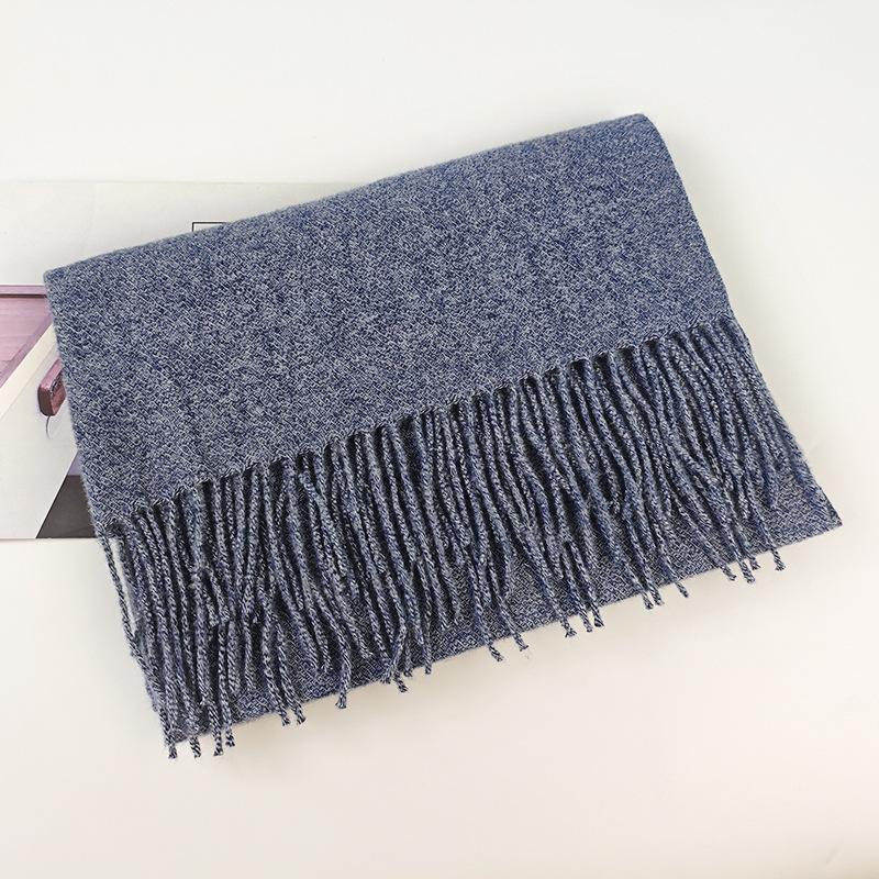 200*70cm Winter Soft Warm Cashmere Scarf Solid Color Shawls Wraps Long Blanket Scarf with Tassels
