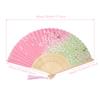 [boshiho] Stylish Japanese-style bamboo fan for men and women, made of silk, featuring beautiful floral, butterfly, and cherry blossom patterns.