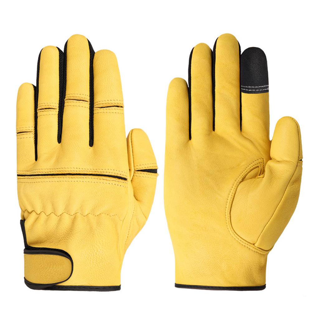 1 пара Рабочие перчатки Перчатки строителя Перчатки для ремонта техники Садовые перчатки Легкие Защитные перчатки механика S жёлтый