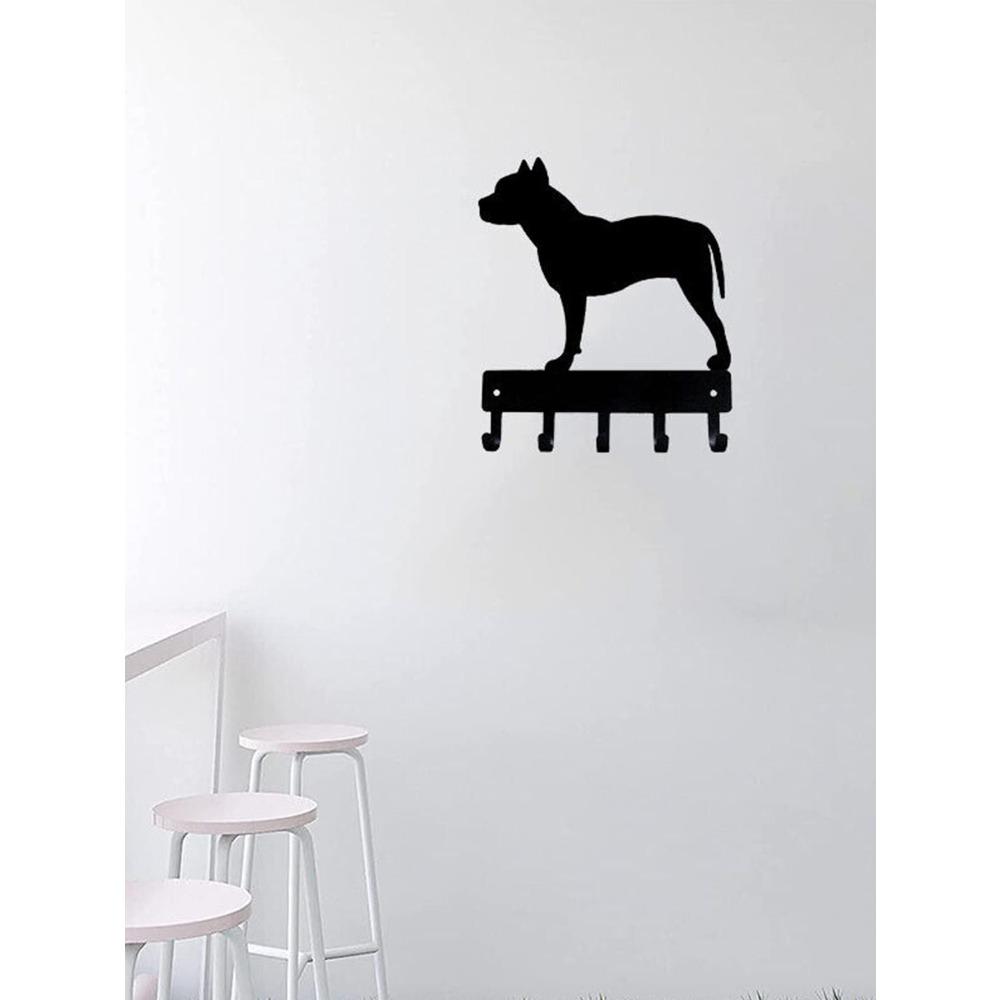 **Pit Bull Dog Head Shape Iron Hook Wall Mounted Heavy Duty Entryway Rack 1pc**