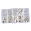Cord Ends Lobster Claw Clasps Jump Rings Extension Chains Jewelry Findings Kit - Silver, 5MM