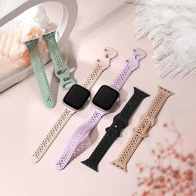 Snowflake Pattern Silicone Strap for Apple Watch 10- Soft Bilateral Lace Sports Breathable Band for iWatch10/9/8/7/6/5/4/3/2/1/Se/Ultra/Ultra2 49mm