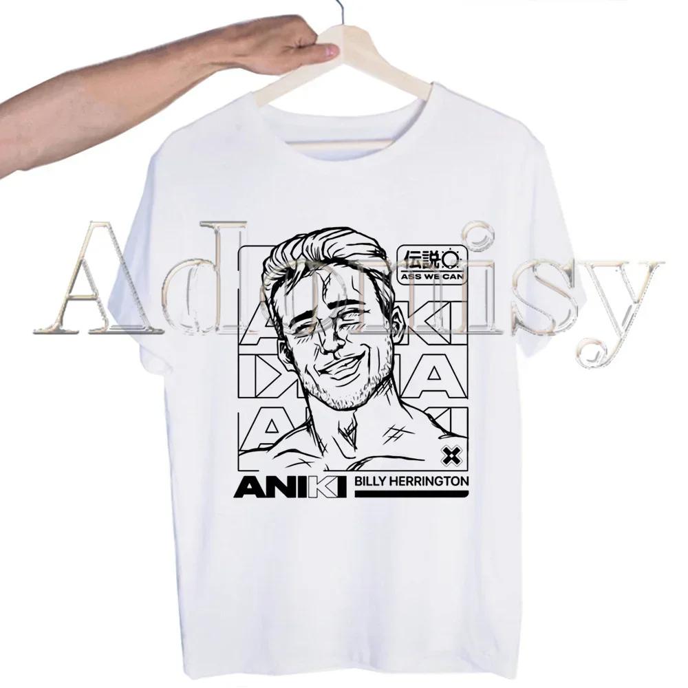 Gachimuchi Printed T Shirt Men Retro Washed Tops Tees Harajuku Tshirt Streetwear Hip Hop Male T-shirts