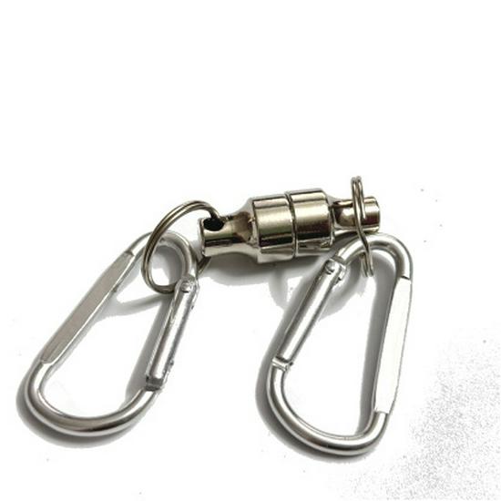 Neodymium-Iron-Boron Carabiner Magnet Keychain with Stainless Steel Buckle