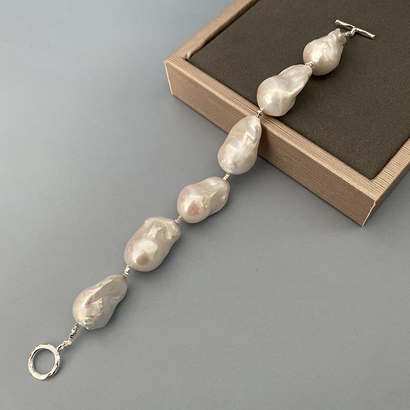 Freshwater Baroque Pearl 925 Broken Silver OT Fastener French Retro Vocal Victor's Temperature Hand