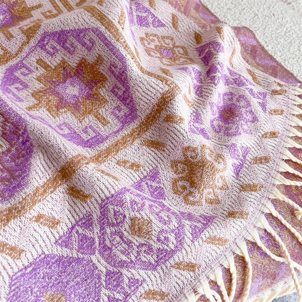 [T839] Ethnic Style Tassel Blanket Designer Thick Scarf Women Pashmina Winter Warm Shawl Wrap Cashmere Neckerchief Stoles