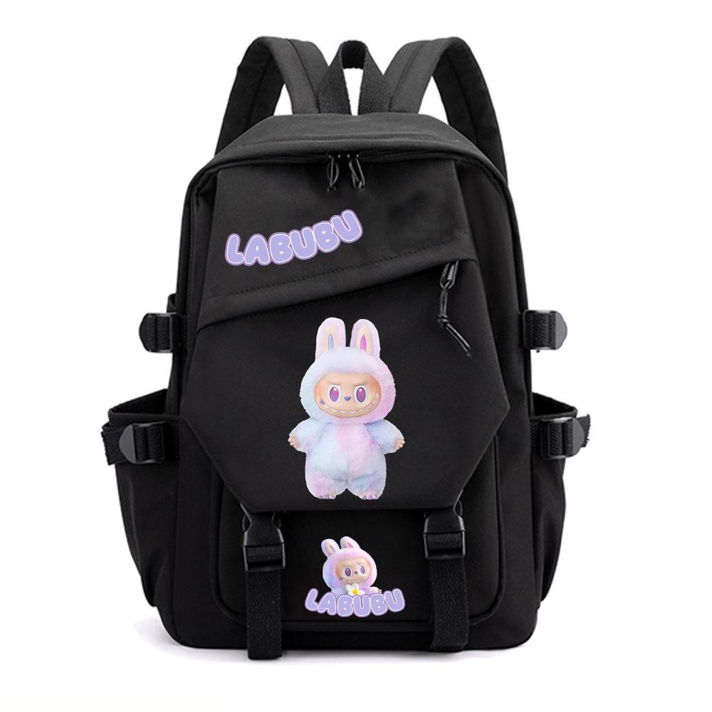 School Bag New Labubu Printed School Bag Primary School Students Junior High School Students Fashion Breathable Casual Backpack CLE