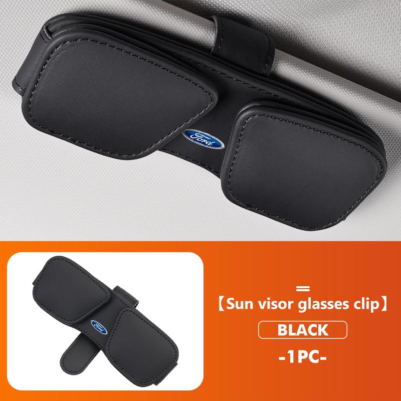 KLKW2 For Ford Leather Car Glasses Clip Sun Visor Sunglasses Organizer Escort KA Flex Everest KA Expedition Falcon Fusion